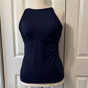 Athleta Navy High Neck Swim Tank